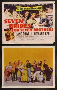 6b424 SEVEN BRIDES FOR SEVEN BROTHERS 8 int'l LCs R60s Jane Powell & Howard Keel, MGM musical!