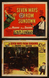 6b426 SEVEN WAYS FROM SUNDOWN 8 LCs '60 cowboys Audie Murphy & Barry Sullivan!