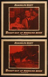 6b431 SHOOT-OUT AT MEDICINE BEND 8 LCs '57 Preacher Randolph Scott wrote his sermon in lead!