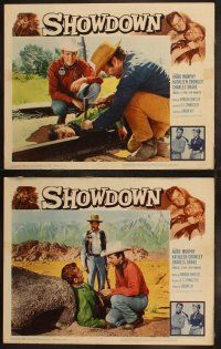 6b432 SHOWDOWN 8 LCs '63 Audie Murphy, pretty Kathleen Crowley, great cowboy images!
