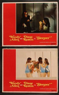 6b441 SLEEPER 8 LCs '74 Woody Allen, Diane Keaton, wacky futuristic sci-fi comedy!