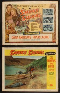6b443 SMOKE SIGNAL 8 LCs '55 Dana Andrews & Piper Laurie, Native American Indians!