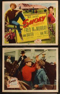 6b444 SMOKY 8 LCs R51 Fred MacMurray, Anne Baxter, first Burl Ives as The Singing Troubador!