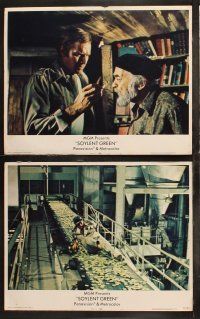 6b454 SOYLENT GREEN 8 LCs '73 Charlton Heston, pretty Leigh Taylor Young, Brock Peters!