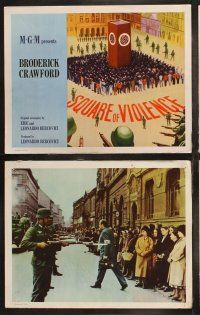 6b461 SQUARE OF VIOLENCE 8 int'l LCs '63 Broderick Crawford in WWII Nazi Germany, wild images!