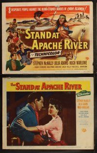 6b466 STAND AT APACHE RIVER 8 LCs '53 Stephen McNally, Julia Adams, TC art of Native Americans!