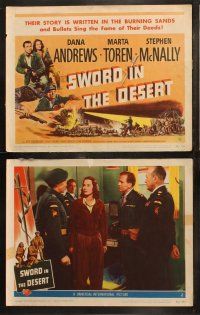 6b484 SWORD IN THE DESERT 8 LCs '49 Dana Andrews, their story is written in the burning sands!