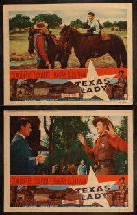 6b503 TEXAS LADY 8 LCs '55 great images of leading lady Claudette Colbert, Barry Sullivan!