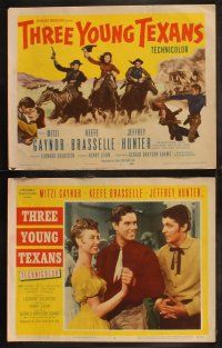 6b512 THREE YOUNG TEXANS 8 LCs '54 sexy Mitzi Gaynor, Keefe Brasselle & Jeff Hunter!