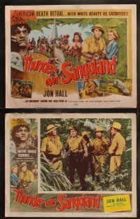 6b515 THUNDER OVER SANGOLAND 8 LCs '55 Jon Hall & Marjorie Lord in Africa, native jungle terrors!