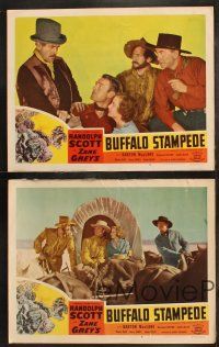 6b755 THUNDERING HERD 4 LCs R50 Buster Crabbe, Harry Carey, Hatton & Noah Beery, Buffalo Stampede!