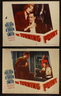 6b533 TURNING POINT 8 LCs '52 William Holden, Edmond O'Brien, Alexis Smith, film noir!