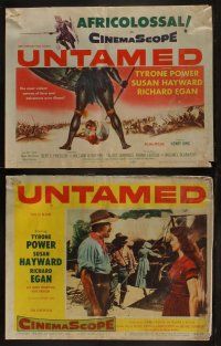 6b542 UNTAMED 8 LCs '55 Tyrone Power & Susan Hayward in Africa with native tribe!