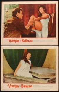 6b546 VAMPIRE & THE BALLERINA 8 LCs '62 blood-lusting vampire queen fiend who preys on girls!