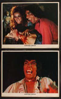 6b547 VAMPIRE CIRCUS 8 LCs '72 human fangs ripping throats, no sawdust can soak up all the blood!