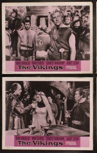 6b550 VIKINGS 8 LCs R60s Kirk Douglas, Tony Curtis, sexy Janet Leigh, directed by Richard Fleischer
