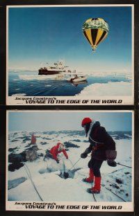 6b553 VOYAGE TO THE EDGE OF THE WORLD 8 LCs '76 Jacques Cousteau, cool arctic underwater expedition