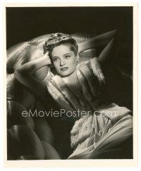 6c082 ALEXIS SMITH 8.25x10 still '40s great shadowy portrait of the sexy star in fur by Bert Six!