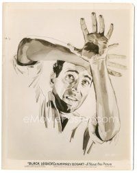 6c160 BLACK LEGION 8x10.25 still '36 great artwork c/u of Humphrey Bogart terrified by the Klan!