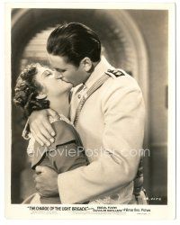 6c214 CHARGE OF THE LIGHT BRIGADE 8x10.25 still '36 best c/u of Errol Flynn kissing De Havilland!
