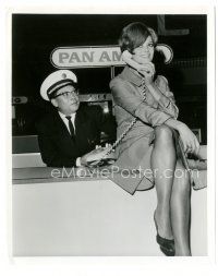 6c233 CLAUDIA CARDINALE 8.25x10 still '66 arriving in Hollywood to be in The Professionals!