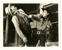 6c350 FRONTIERS OF '49 deluxe 8.25x10 still '39 close up of Wild Bill Elliott punching bad guy!