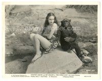 6c428 HER JUNGLE LOVE 8x10.25 still '38 sexy Dorothy Lamour in sarong & miffed chimpanzee!
