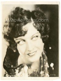 6c499 JOAN CRAWFORD 7.75x10.25 still '29 young head & shoulders smiling portrait in cool outfit!