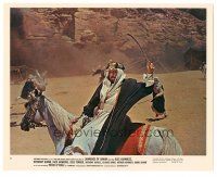 6c022 LAWRENCE OF ARABIA color 8x10 still #9 '62 Alec Guinness on horseback in battle, David Lean!