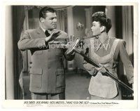 6c595 MAKE YOUR OWN BED 8x10.25 still '44 Jane Wyman threatens Jack Carson with vacuum cleaner!