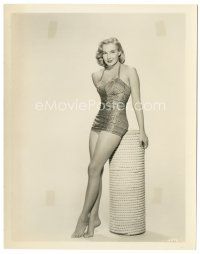 6c704 PATRICIA CAWLEY 8x10.25 still '58 full-length in sexy swimsuit from Andy Hardy Comes Home!