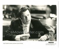 6c725 PULP FICTION 8.25x10 still '94 great close up of John Travolta smoking at table, Tarantino!