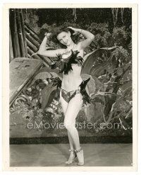 6c936 UNKNOWN ACTRESS 8.25x10 still '40s sexy portrait in skimpy outfit covered only by feathers!