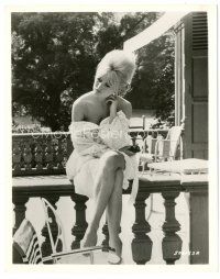 6c950 VERY PRIVATE AFFAIR 8x10.25 still '62 c/u of sexy Brigitte Bardot with her dress half off!!