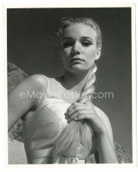 6c994 YVETTE MIMIEUX 8x10 still '60 close up portrait with her blonde hair in a giant braid!