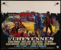 6d771 CHEYENNE AUTUMN Belgian '64 John Ford, Ray art of Richard Widmark & Native Americans!