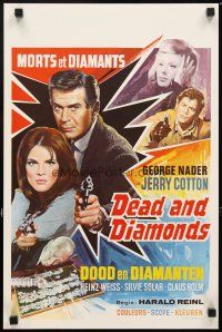 6d780 DEATH & DIAMONDS Belgian '68 image of George Nader with gun & sexy Silvia Solar!