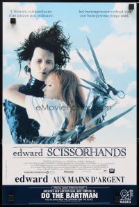6d784 EDWARD SCISSORHANDS Belgian '90 Tim Burton classic, close up of scarred Johnny Depp!