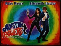 6d218 AUSTIN POWERS: INT'L MAN OF MYSTERY DS British quad '97 Mike Myers, Elizabeth Hurley!