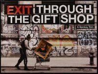 6d243 EXIT THROUGH THE GIFT SHOP teaser DS British quad '10 Banksy, Mona Lisa in shopping cart!