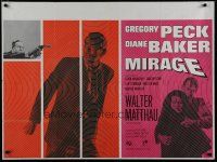 6d271 MIRAGE British quad '65 George Kennedy, Gregory Peck & Diane Baker!