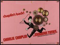 6d273 MODERN TIMES British quad R60s Kouper art of Charlie Chaplin running with gears!