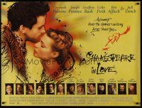 6d285 SHAKESPEARE IN LOVE British quad '98 romantic close up of Gwyneth Paltrow & Joseph Fiennes!