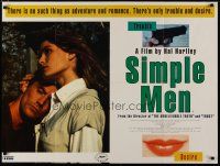 6d288 SIMPLE MEN British quad '93 Robert John Burke, Bill Sage, cool image of gun & lips!