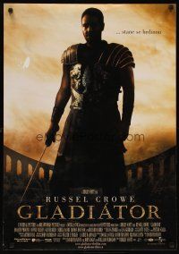 6d053 GLADIATOR Czech 23x33 '00 Ridley Scott, cool image of Russell Crowe in the Coliseum!