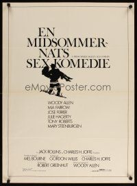 6d369 MIDSUMMER NIGHT'S SEX COMEDY Danish '82 Woody Allen, Mia Farrow, cool silhouette artwork!