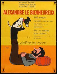 6d149 ALEXANDER French 23x32 '67 Yves Robert, great art of Philippe Noiret & his dog by Savignac!
