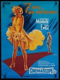 6d169 SEVEN YEAR ITCH French 23x32 R70s best art of Marilyn Monroe's skirt blowing by Grinsson!