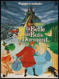 6d197 SLEEPING BEAUTY French 15x21 R80s Walt Disney cartoon fairy tale fantasy classic!