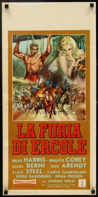 6d669 FURY OF HERCULES Italian locandina '62 La Furia di Ercole, cool Gasparri sword & sandal art!